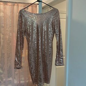 Gold sequin party dress